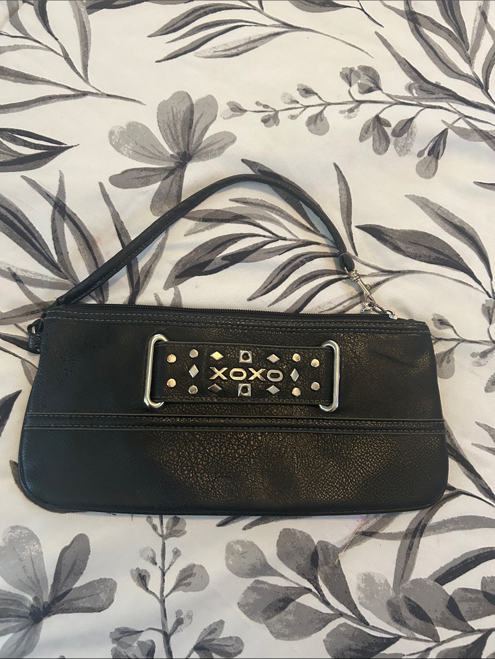 Y2K XOXO Black Studded Wristlet Clutch
